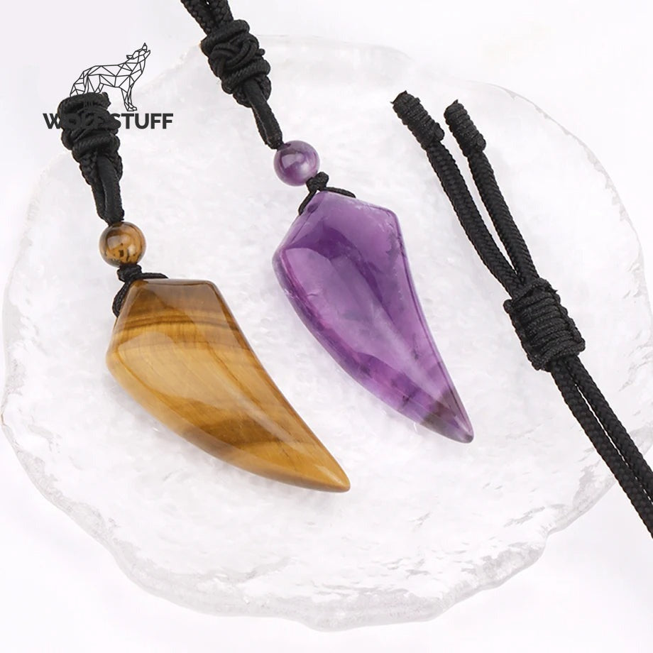 Stone Wolf Tooth Necklace
