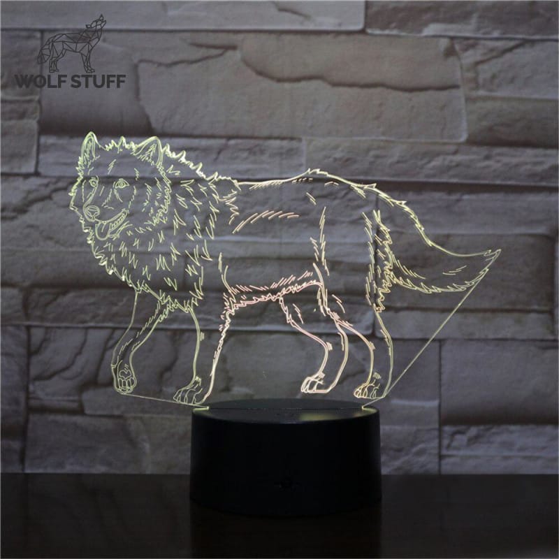 3D illusion lamp wolf