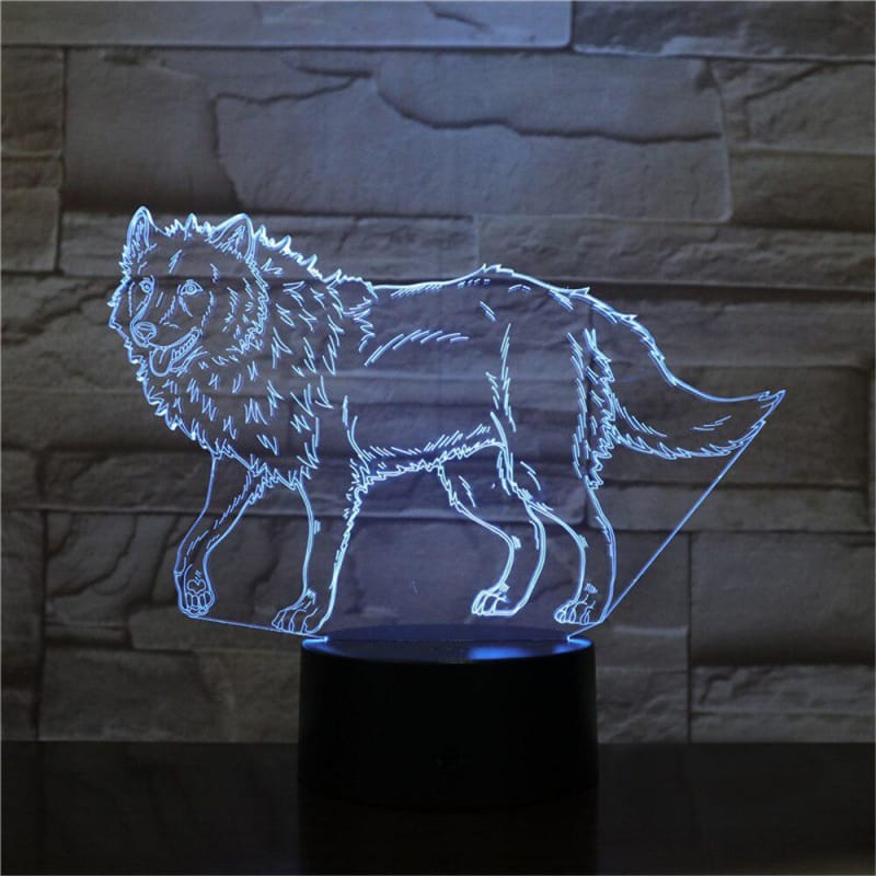 3D illusion lamp wolf