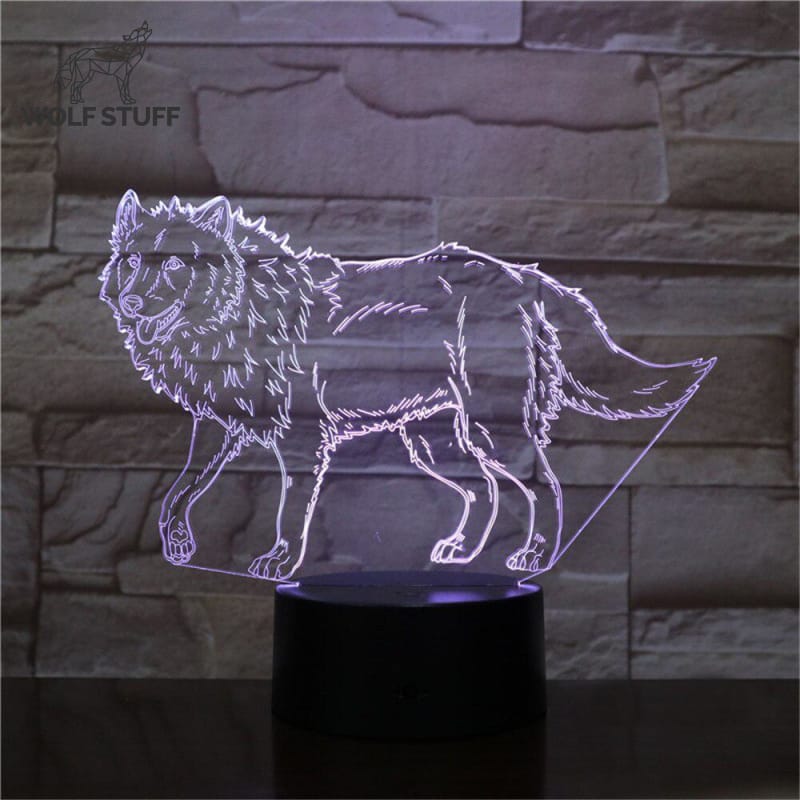 3D illusion lamp wolf