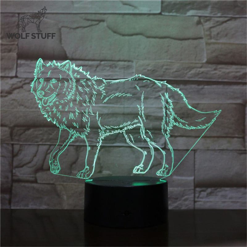 3D illusion lamp wolf