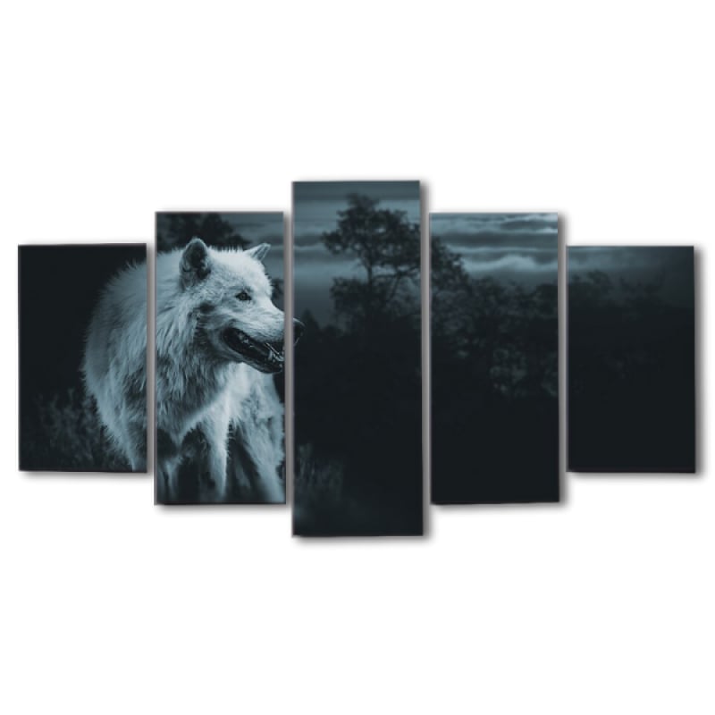 5 Piece Canvas Art Wolf