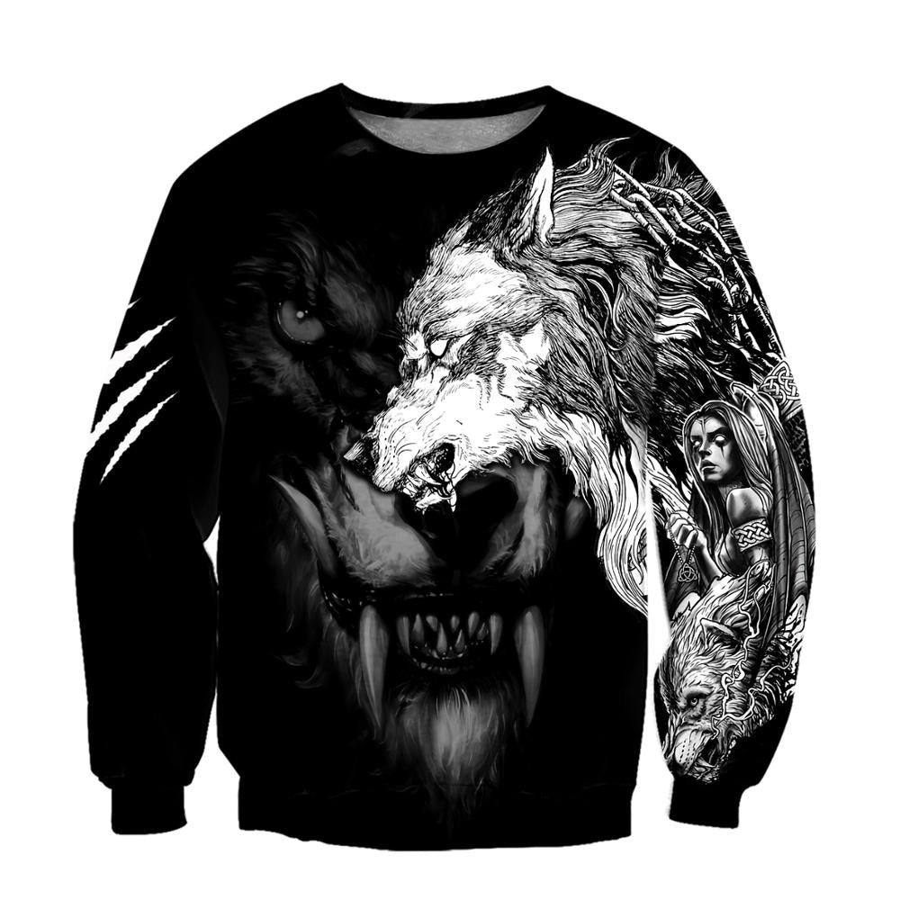 Black and White Wolf Sweatshirt