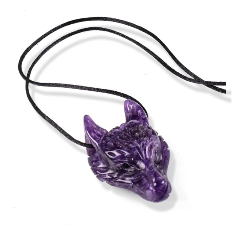 Amethyst Wolf Necklace