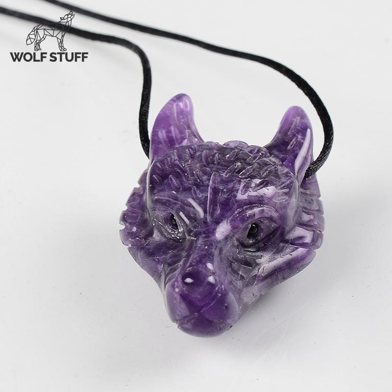 Amethyst Wolf Necklace