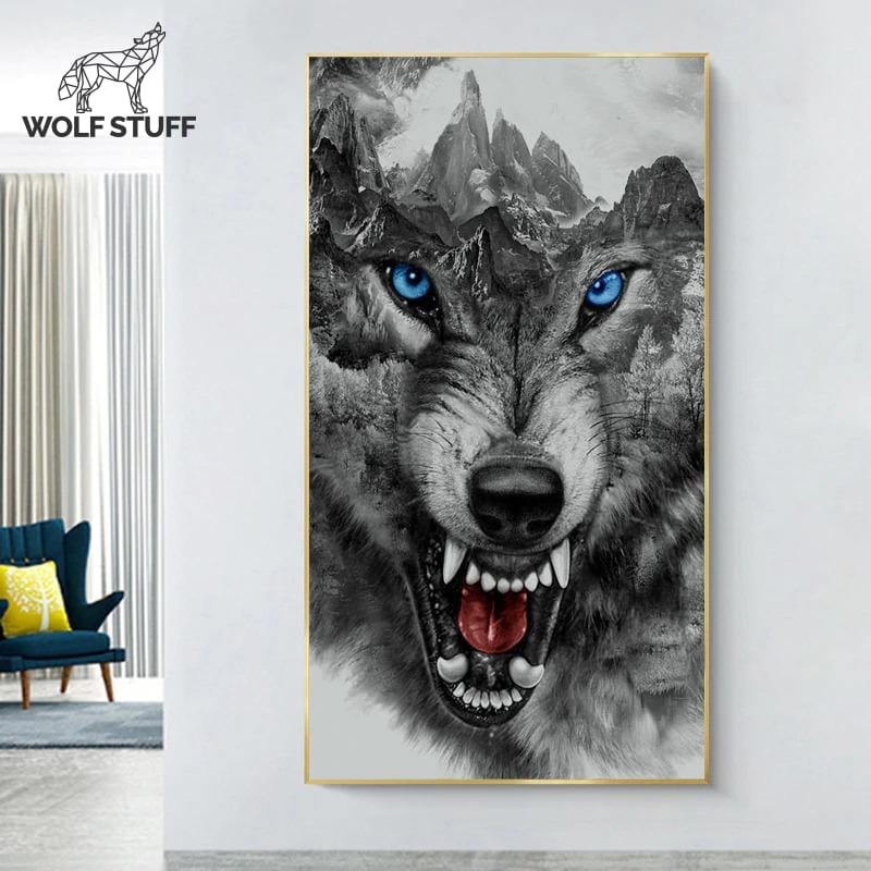 Angry wolf poster