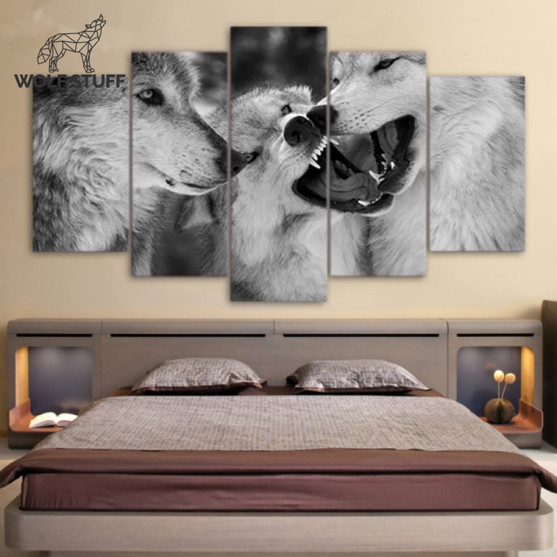 Black and white wolf art