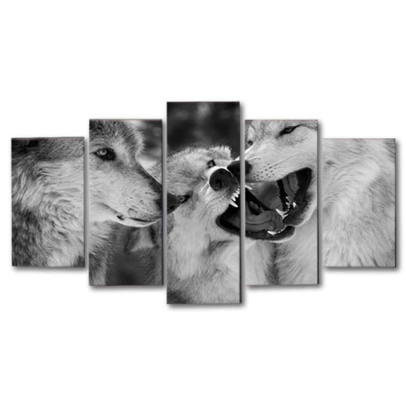 Black and white wolf art