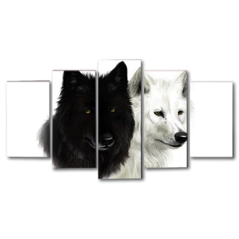 Black and White Wolf Canvas