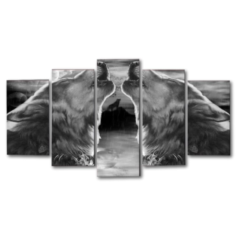 Black and white wolf wall art