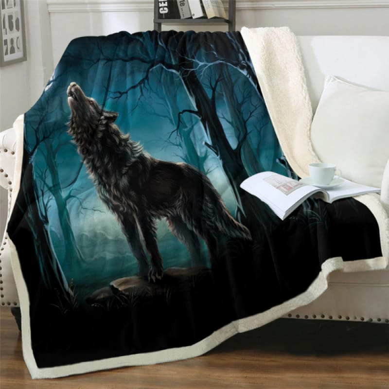Black Wolf Blanket