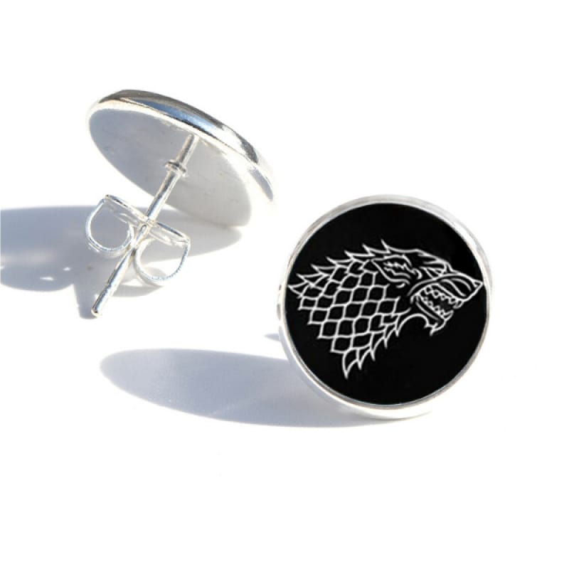 Black Wolf Earrings