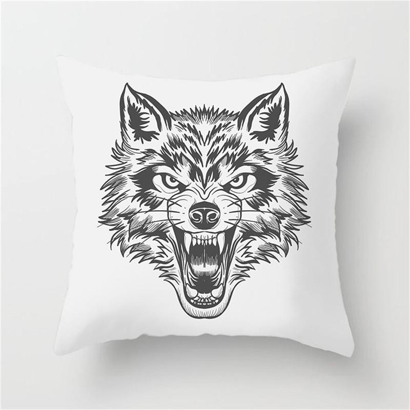 Black Wolf Pillow