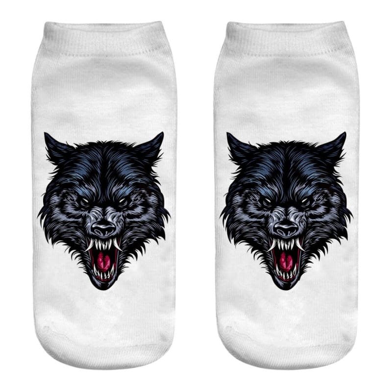 Black wolf socks