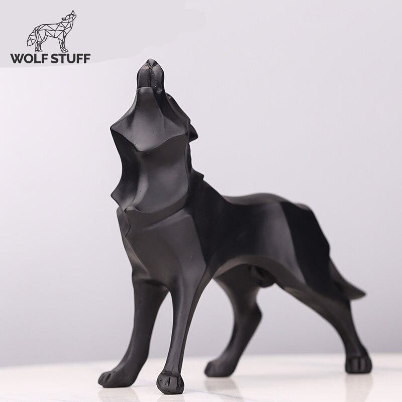 Black Wolf Statue
