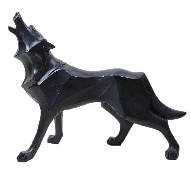Black Wolf Statue