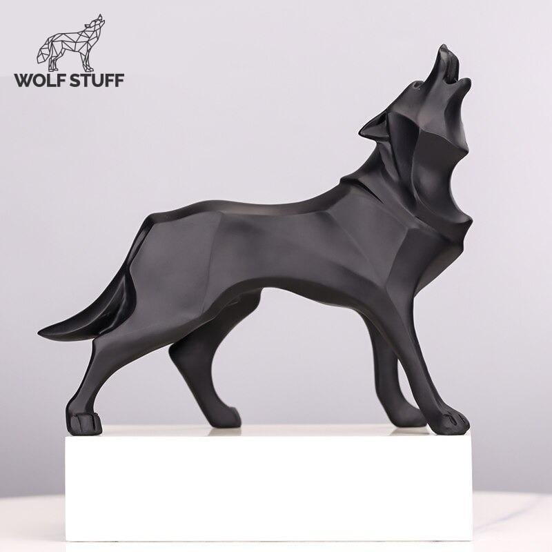 Black Wolf Statue
