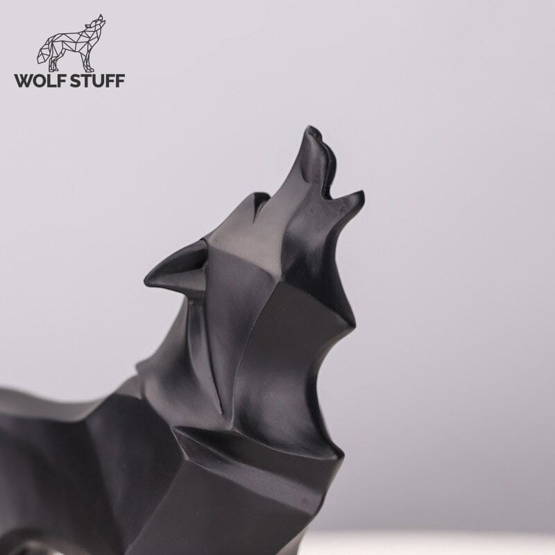 Black Wolf Statue