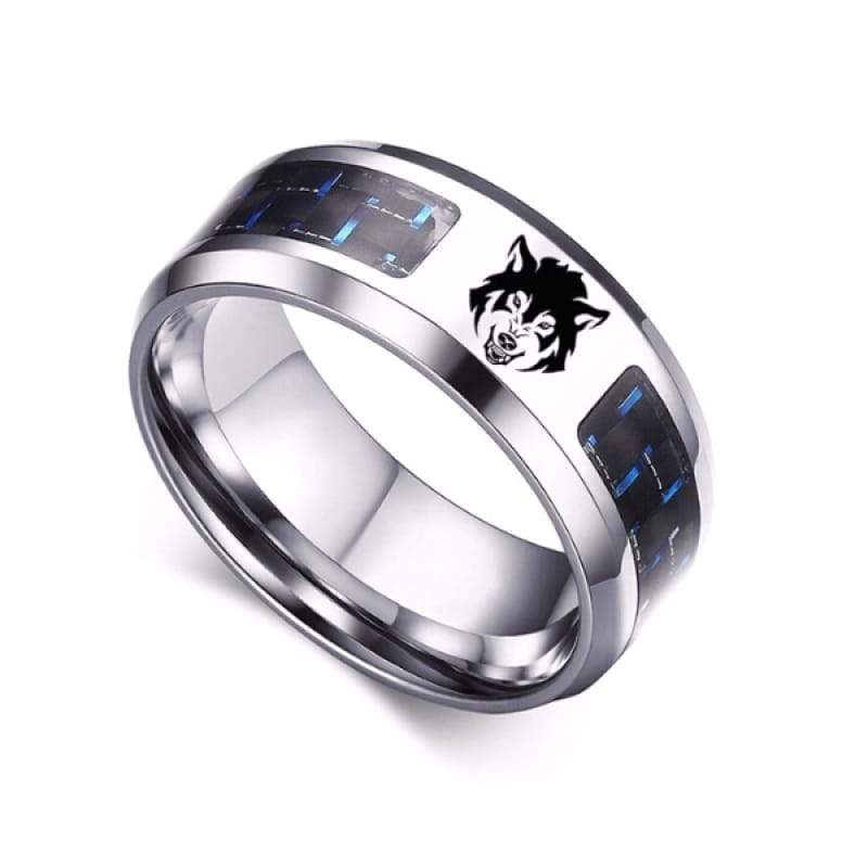 Blue Carbon Fiber Ring