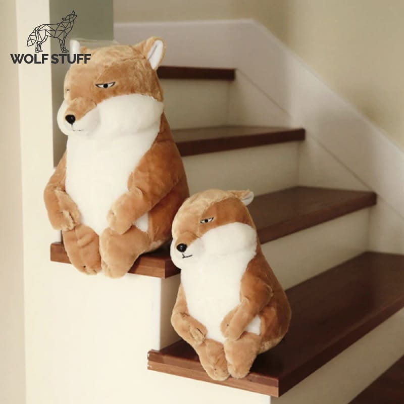 Brown wolf plush