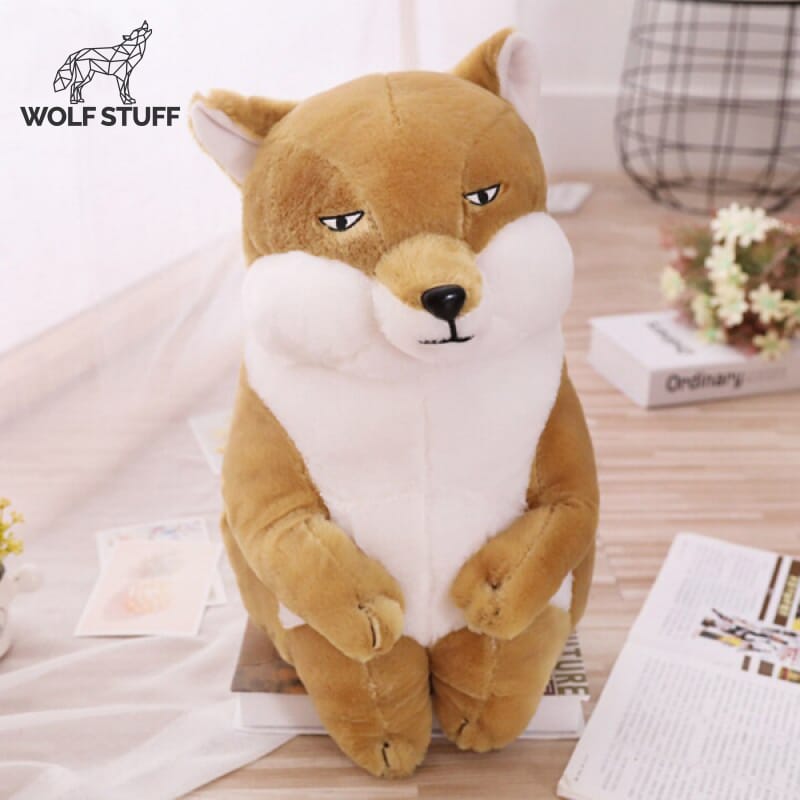 Brown wolf plush