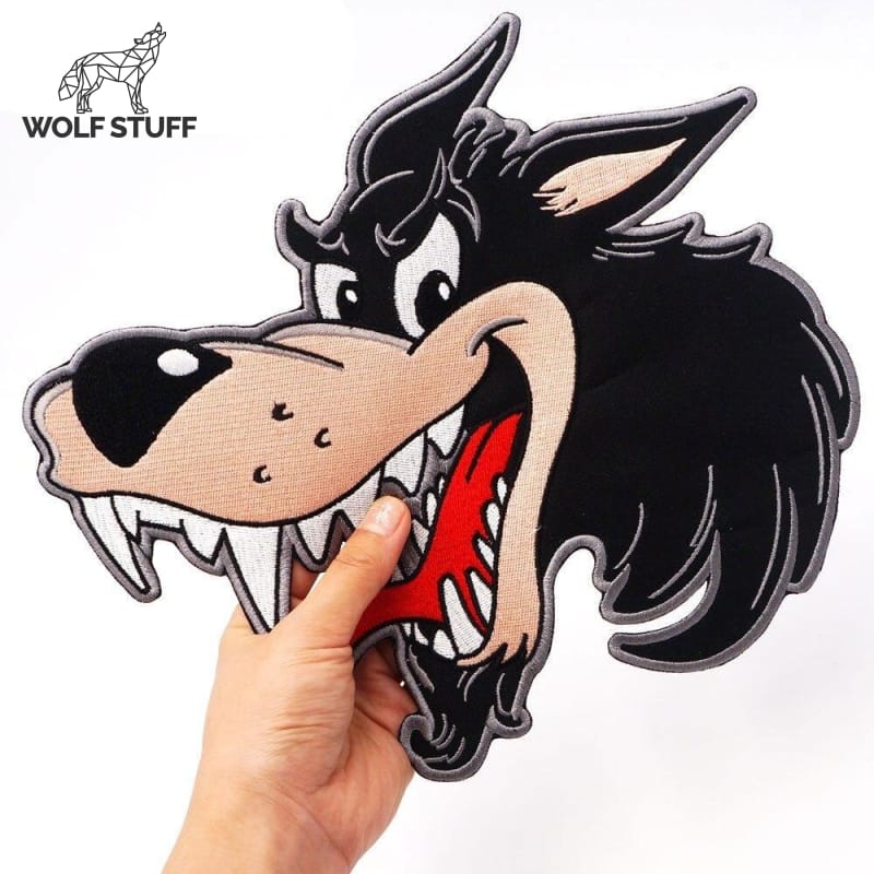 Cartoon wolf patch
