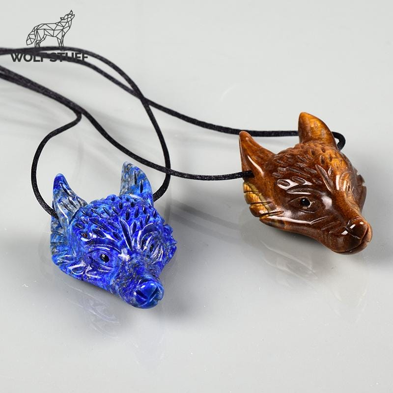 Carved Wolf Head Pendant