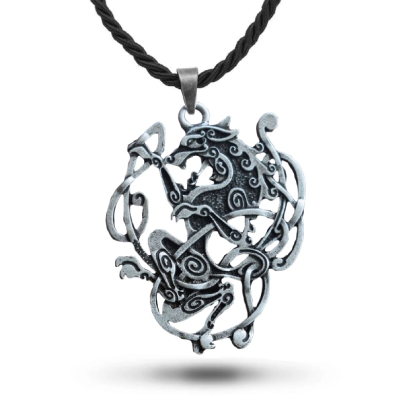 Celtic Wolf Pendant Necklace
