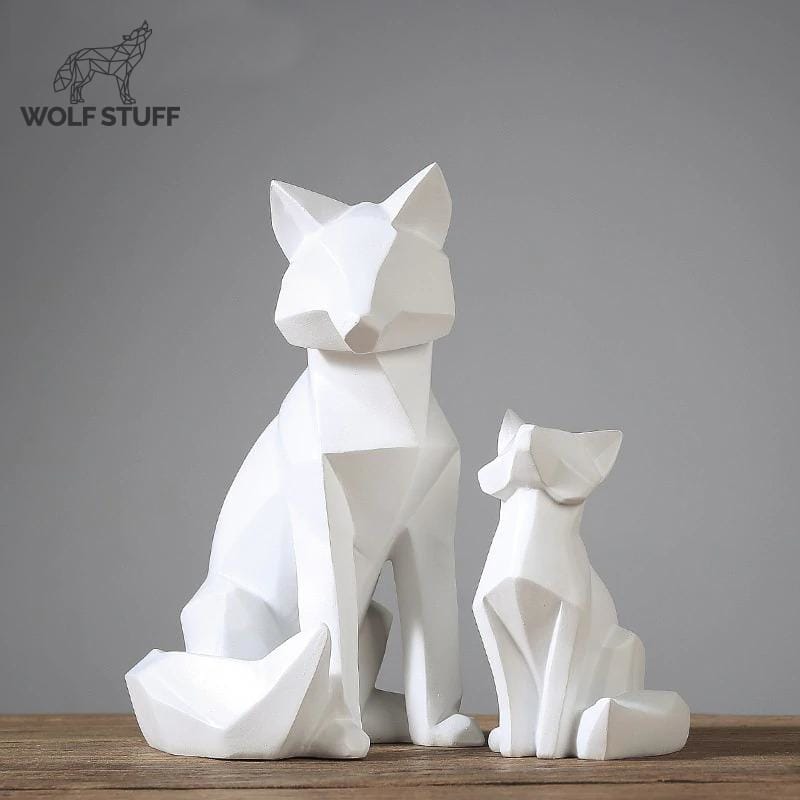 Ceramic Wolf Statue
