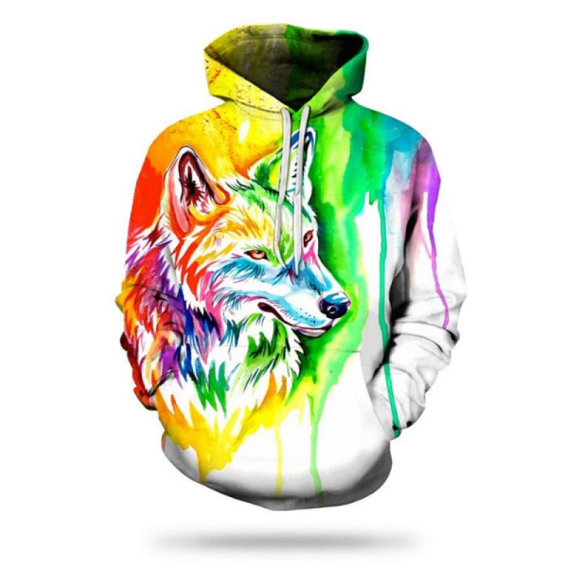 Colorful Wolf Hoodie Wolf Stuff
