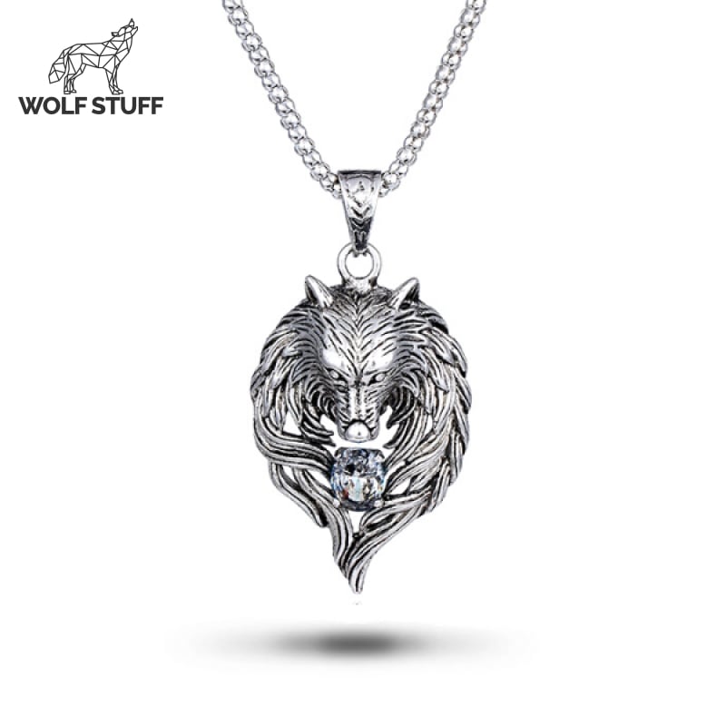 Crystal Wolf Necklace