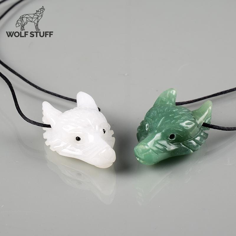 Crystal Wolf Pendant