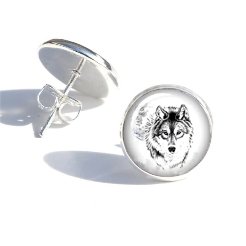 Drawing Wolf Earrings