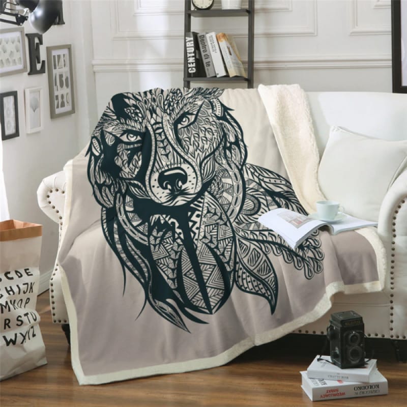Fluffy Wolf Blanket