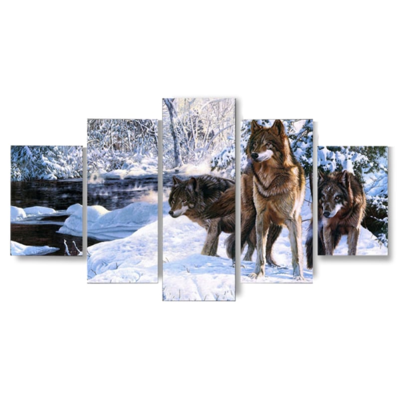 Framed wolf wall art