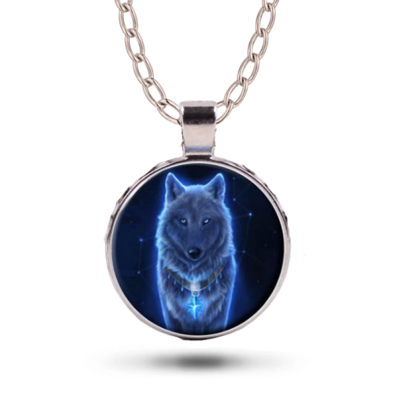 Galaxy Wolf Necklace