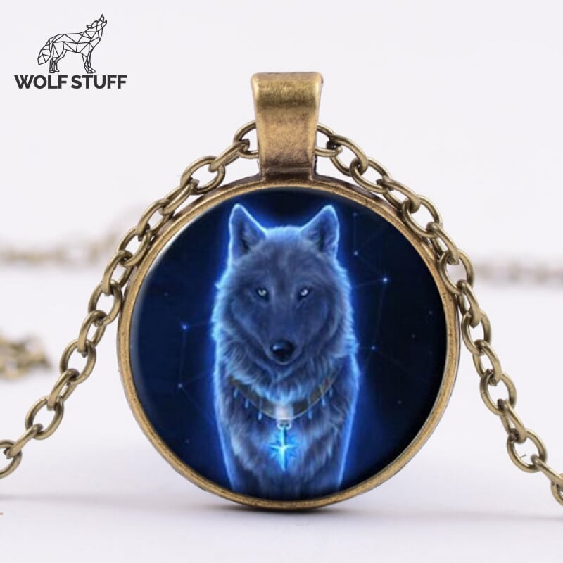 Galaxy Wolf Necklace