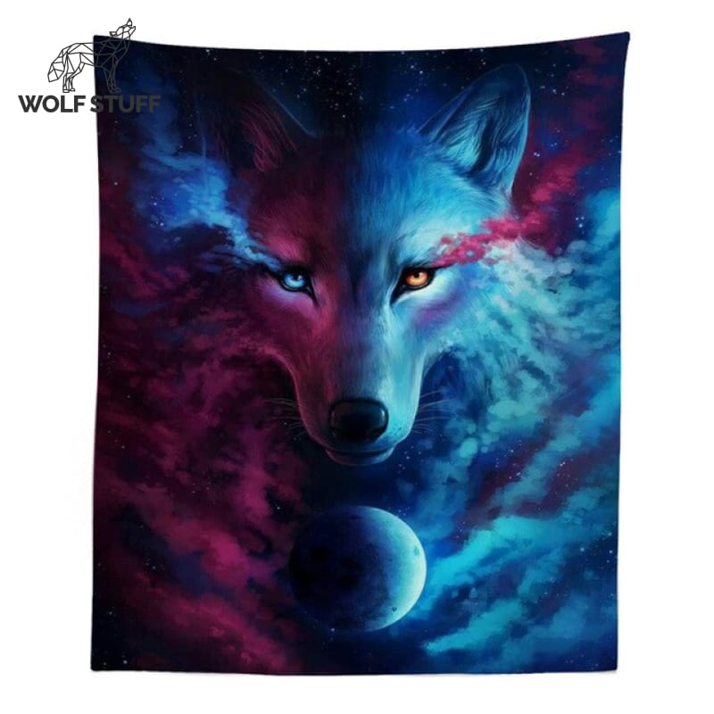 Galaxy wolf tapestry
