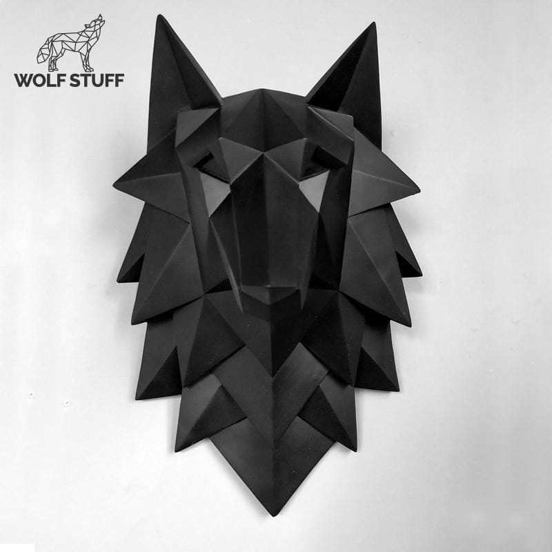 Geometric wolf statue