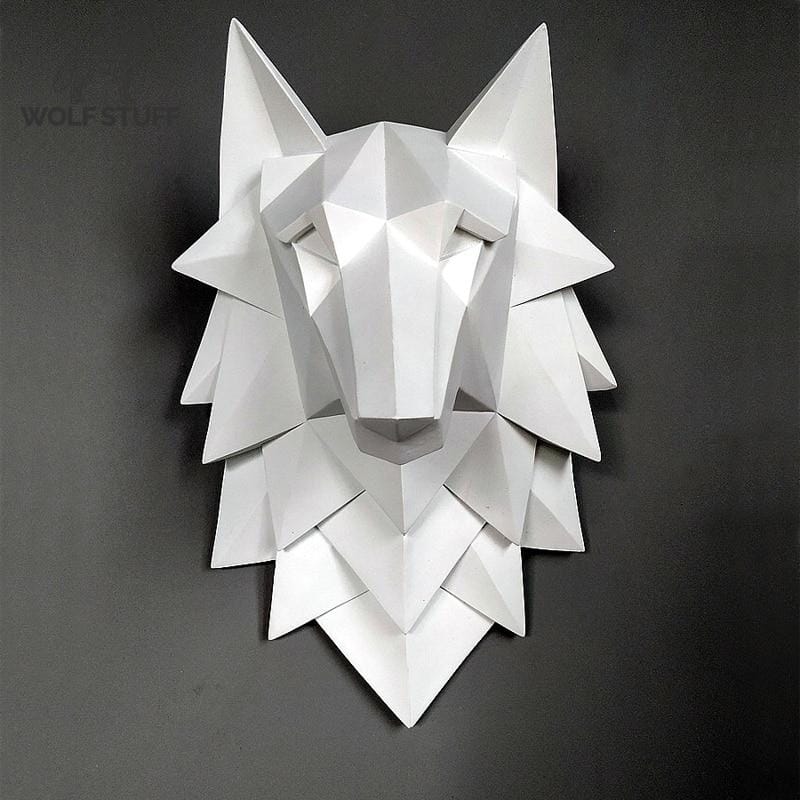 Geometric wolf statue