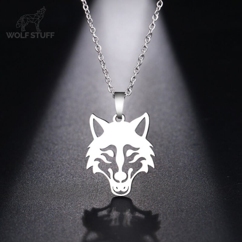 Gold Wolf Head Pendant