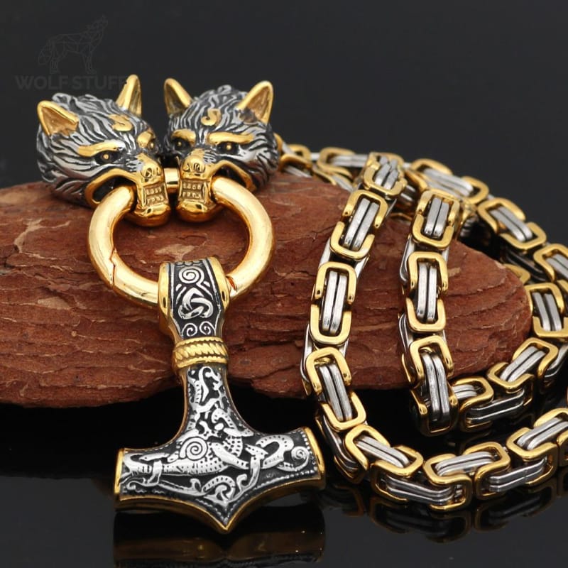 Gold Wolf Necklace