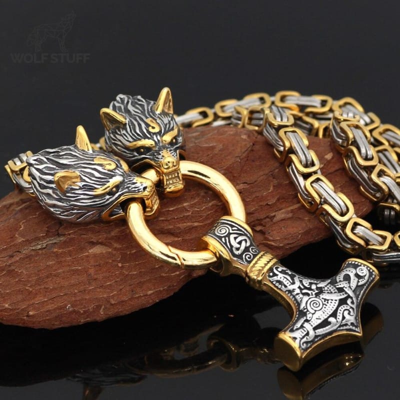Gold Wolf Necklace