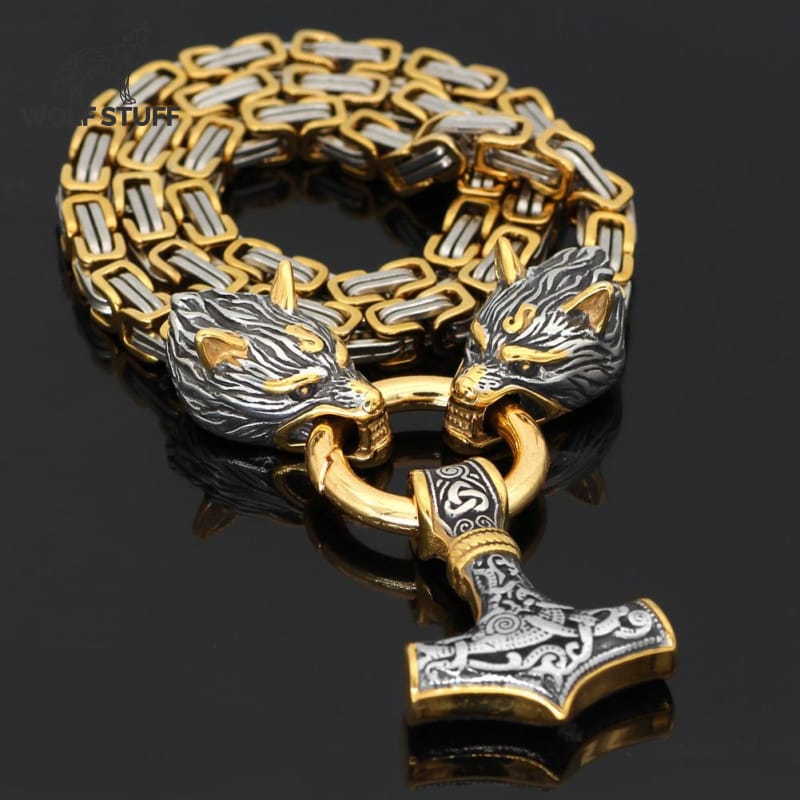 Gold Wolf Necklace