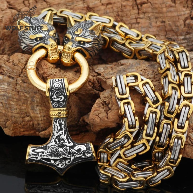 Gold Wolf Necklace