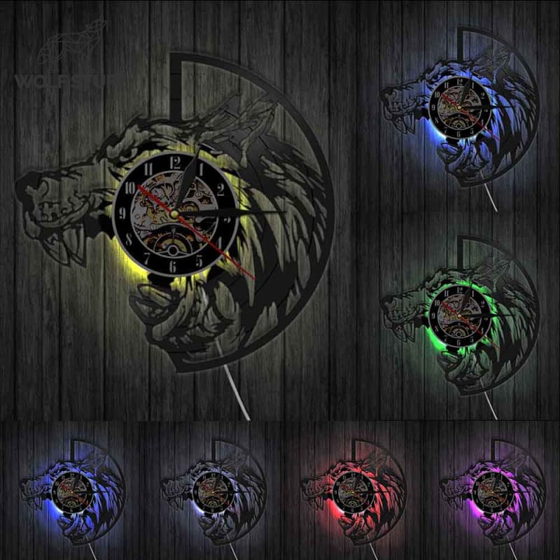 Gothic Wolf Clock