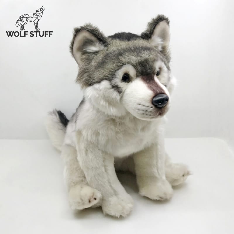 Gray wolf plush