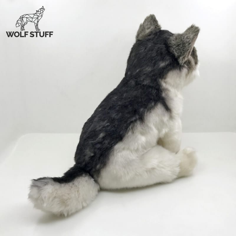Gray wolf plush