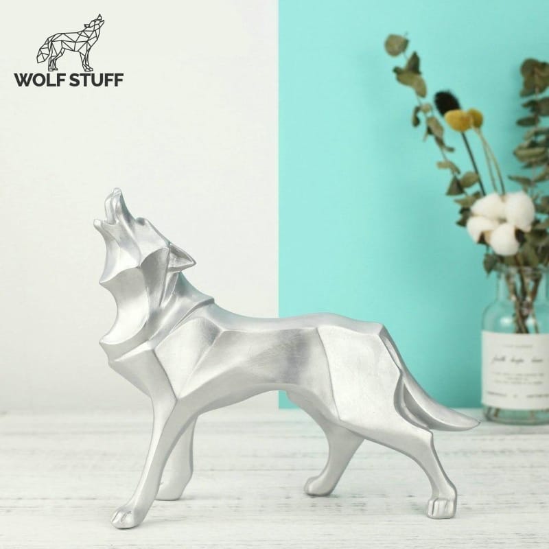 Grey Wolf Statue