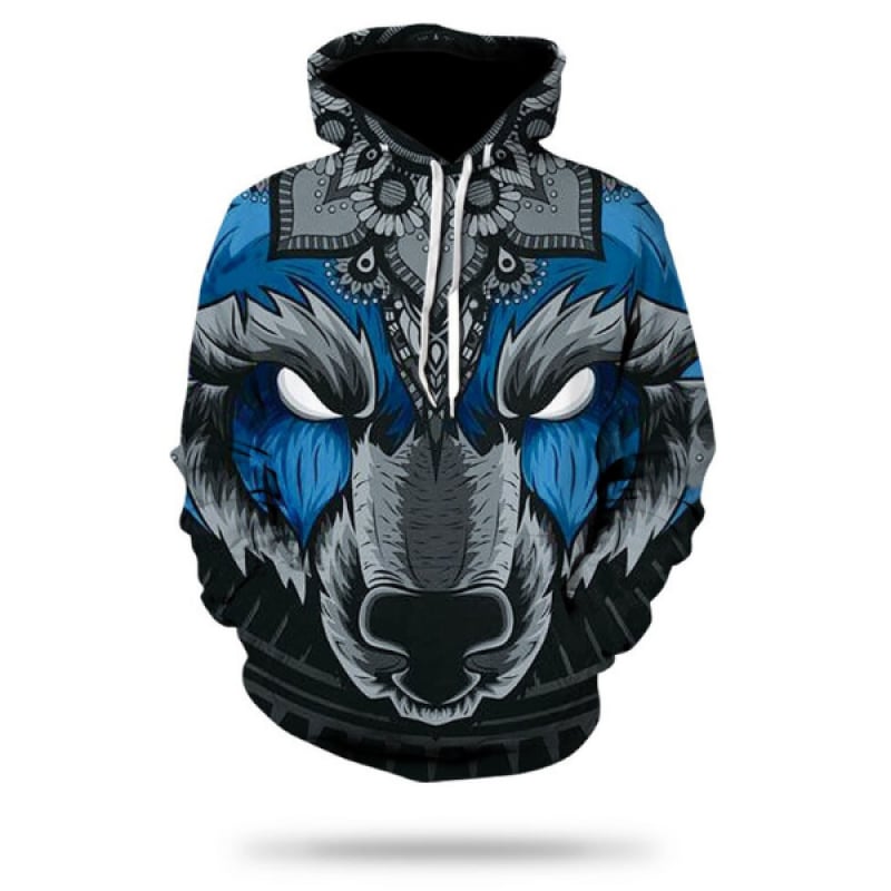 Hoodie Wolf Print